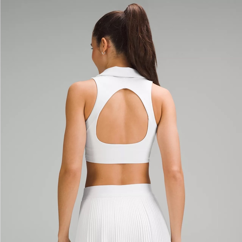 lululemon tennis longline bra size 4 WHITE